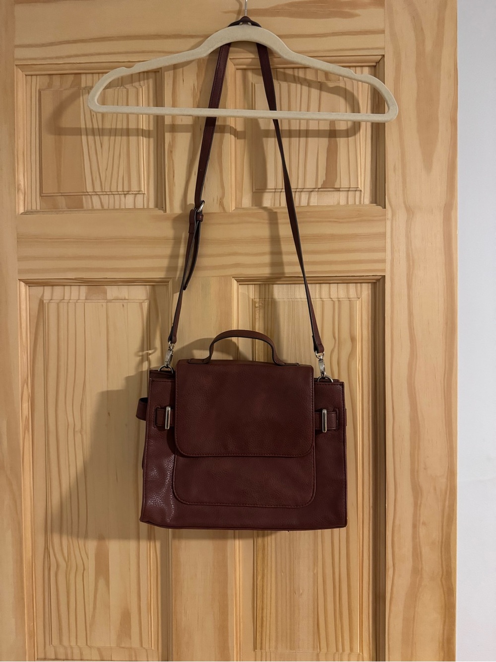Joe's Jeans Burgundy Satchel Crossbody with Top Handle